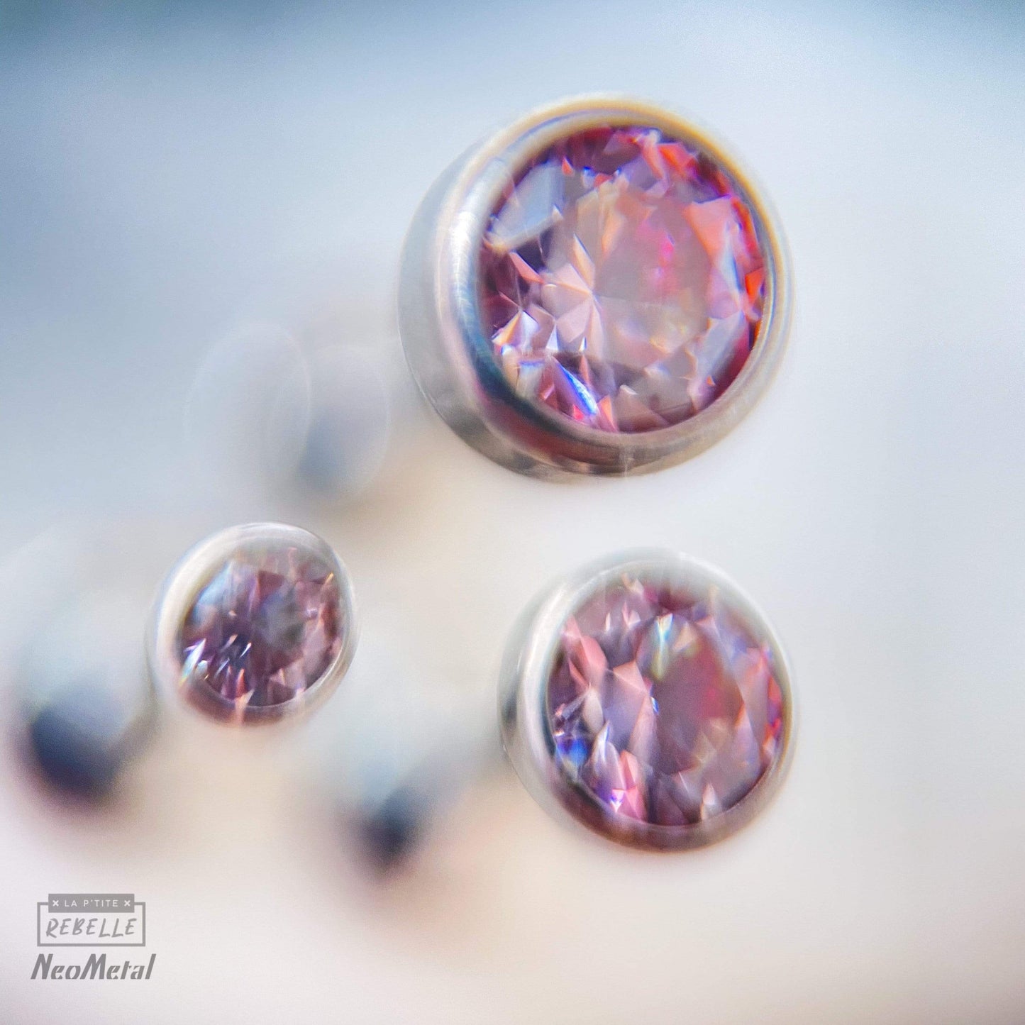 NeoMetal Threadless Titanium Bezel Set - Morganite (Neometal)