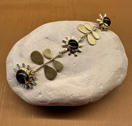 Christine Bekaert Jewelry Earring Smokey Quarts (Dark Brown) The Butterfly