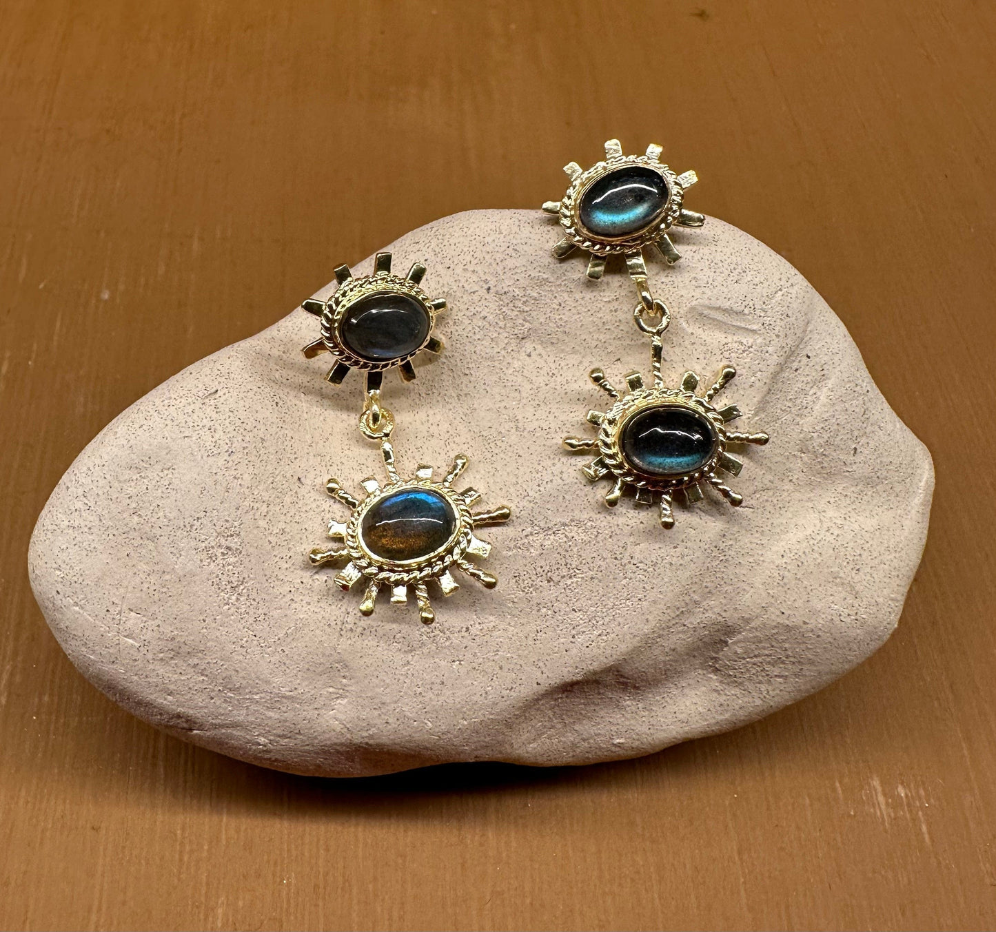 Christine Bekaert Jewelry Earring Labradorite (Grey - blue) The Desert