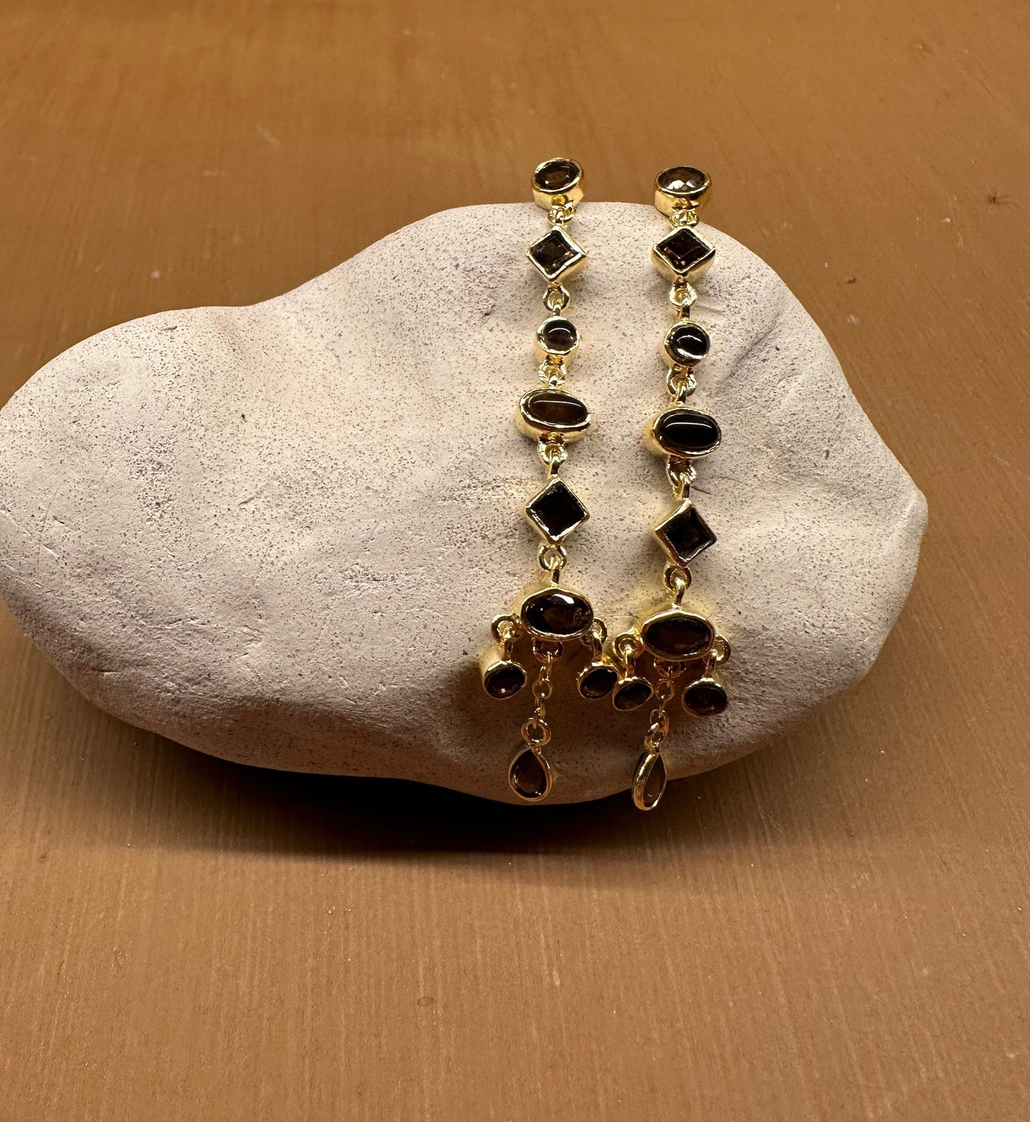 Christine Bekaert Jewelry Earring Smokey Quarts (Dark brown) Zoë