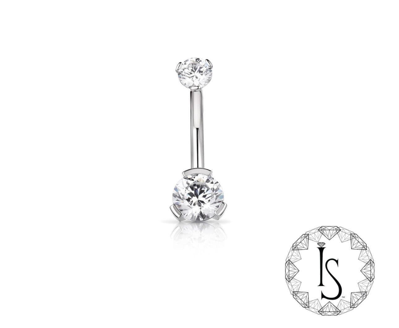Industrial Strength Threaded Titanium Prong Navel Curve (4mm + 4mm)