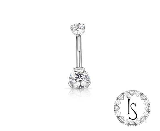 Industrial Strength Threaded Titanium Prong Navel Curve (4mm + 4mm)