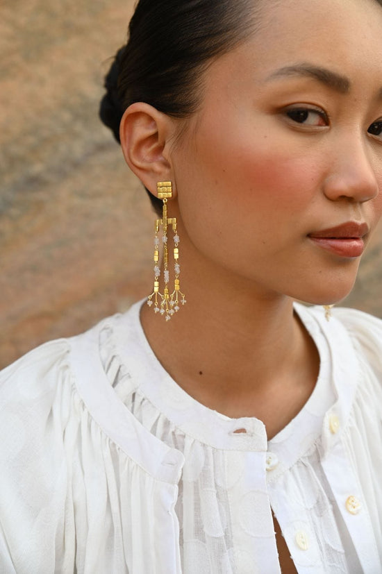 Christine Bekaert Jewelry Earring White Moonstone Vitrella