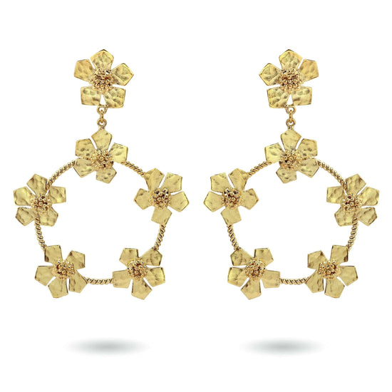 Christine Bekaert Jewelry Earring The Eternelle Flower Hoops