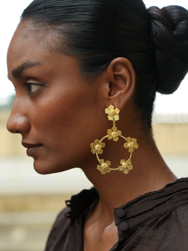 Christine Bekaert Jewelry Earring The Eternelle Flower Hoops