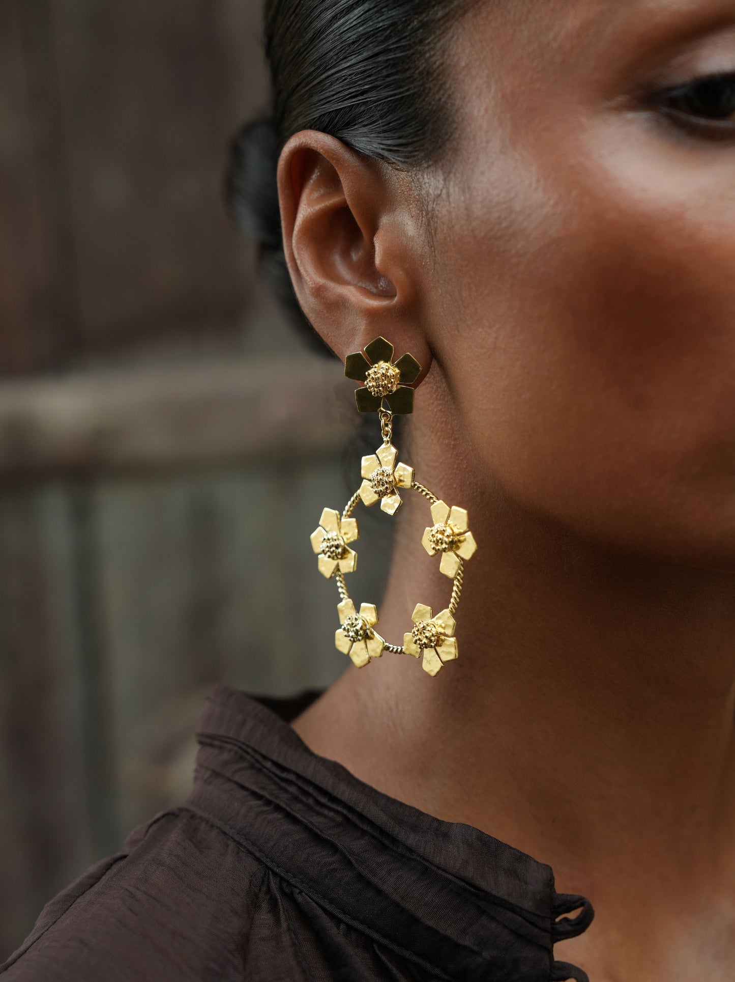 Christine Bekaert Jewelry Earring The Eternelle Flower Hoops