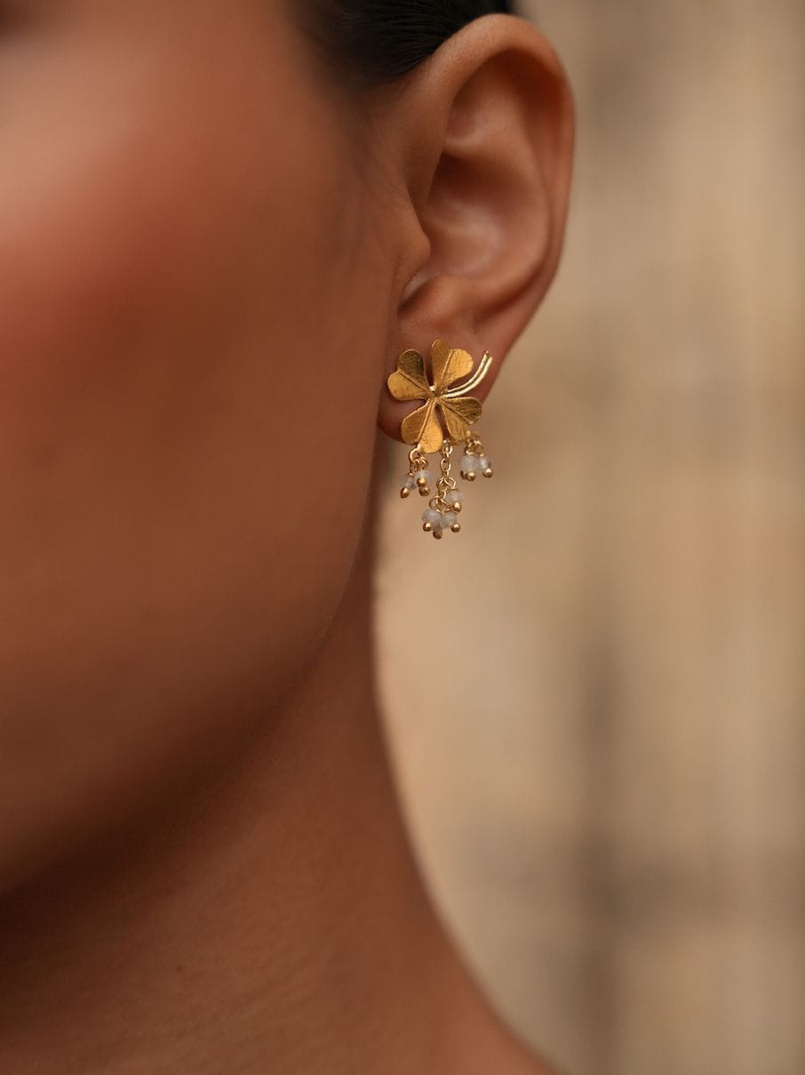 Christine Bekaert Jewelry Earring The Daily Blessings Small Earrings - White Moonstone