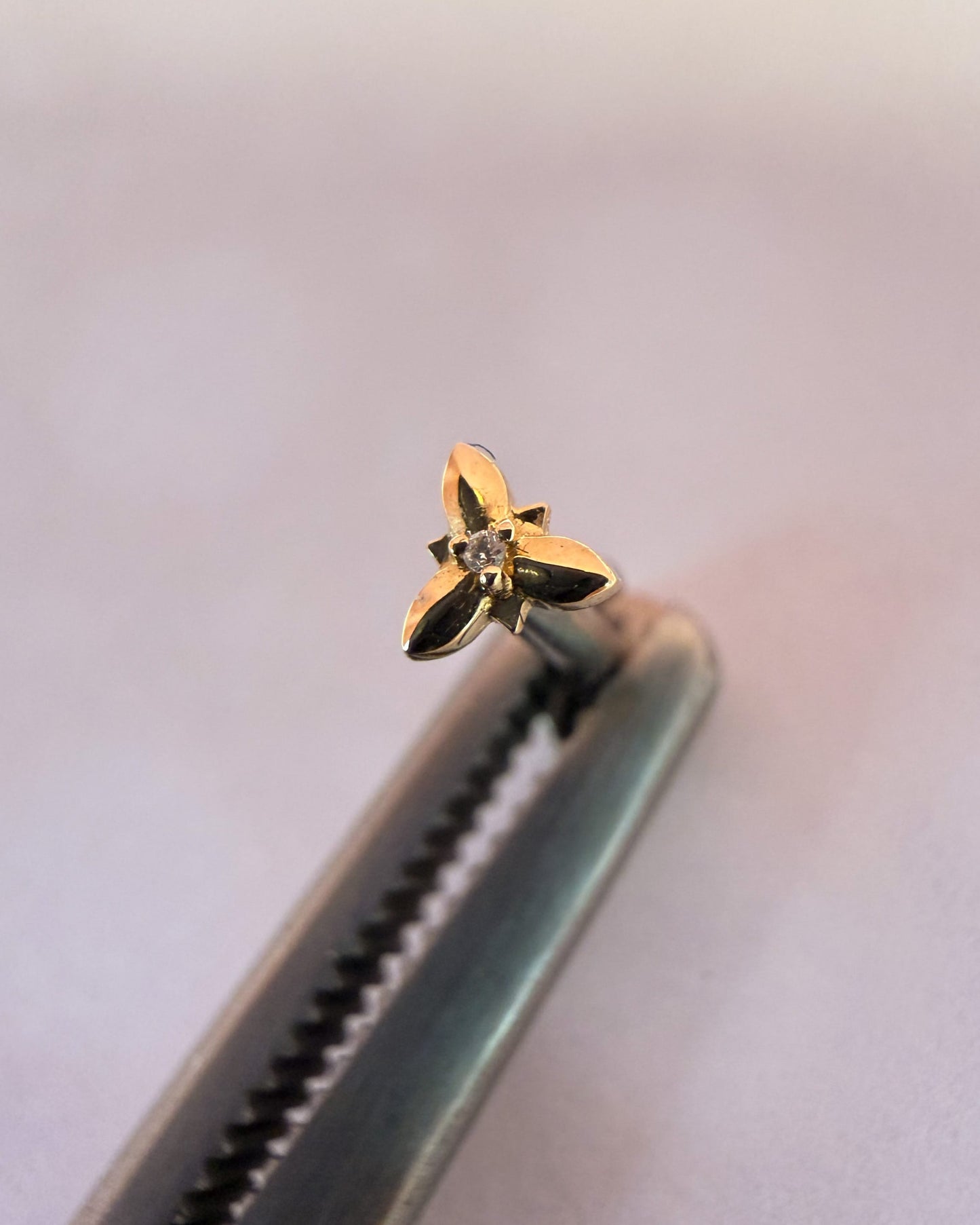 Travellers Jewels gold piercing end Triangular Diamond