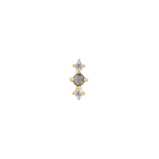 Buddha Jewelry Organics Threadless Gold Ghost Flower - Grey Diamond