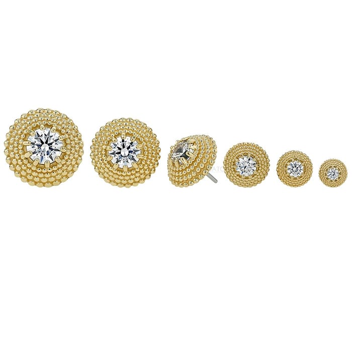 Anatometal Threadless Gold Gemmed Hera