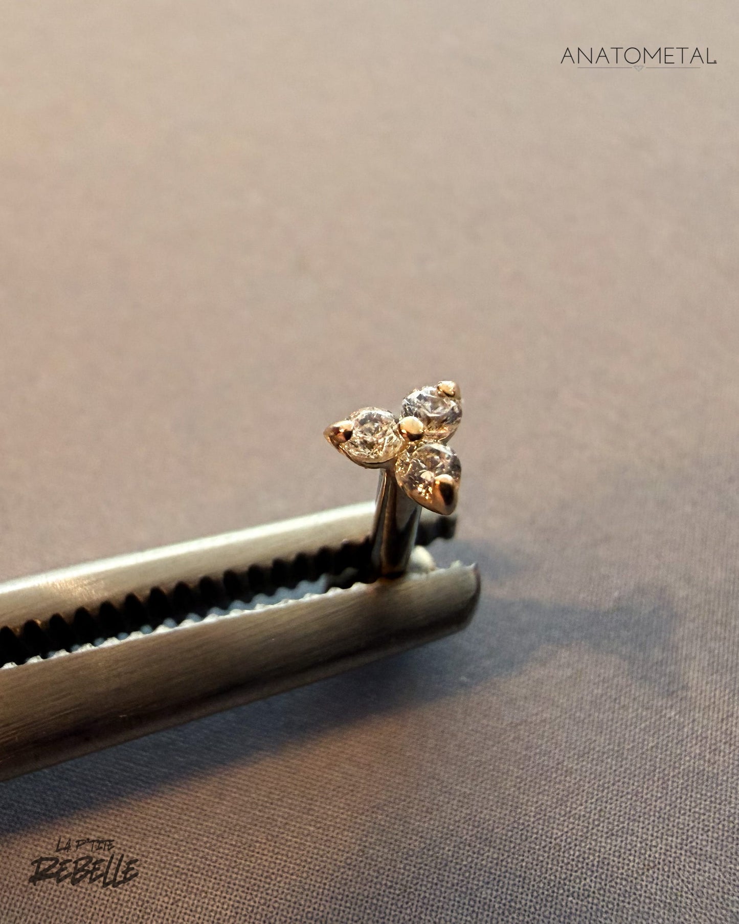 Anatometal Threadless Gold Trio – Faceted