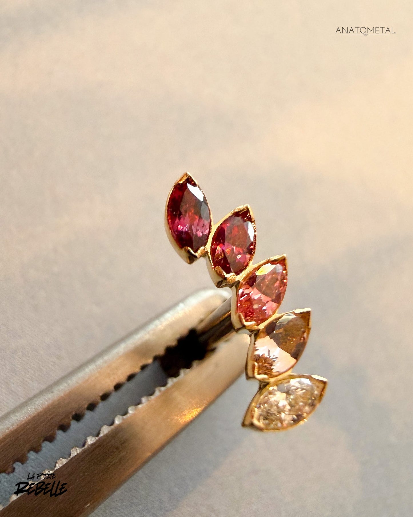 Anatometal Threadless Gold 5 Gem Fanfare - Dégradé