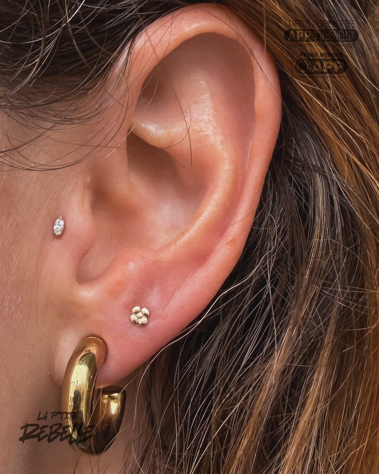 Travellers Jewels gold piercing end Plain Flower 4