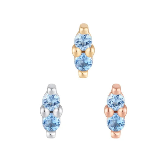 Buddha Jewelry Organics Threadless Gold Mishka 2 - London Blue Topaz