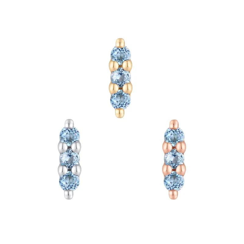 Buddha Jewelry Organics Threadless Gold Mishka 3 - London Blue Topaz