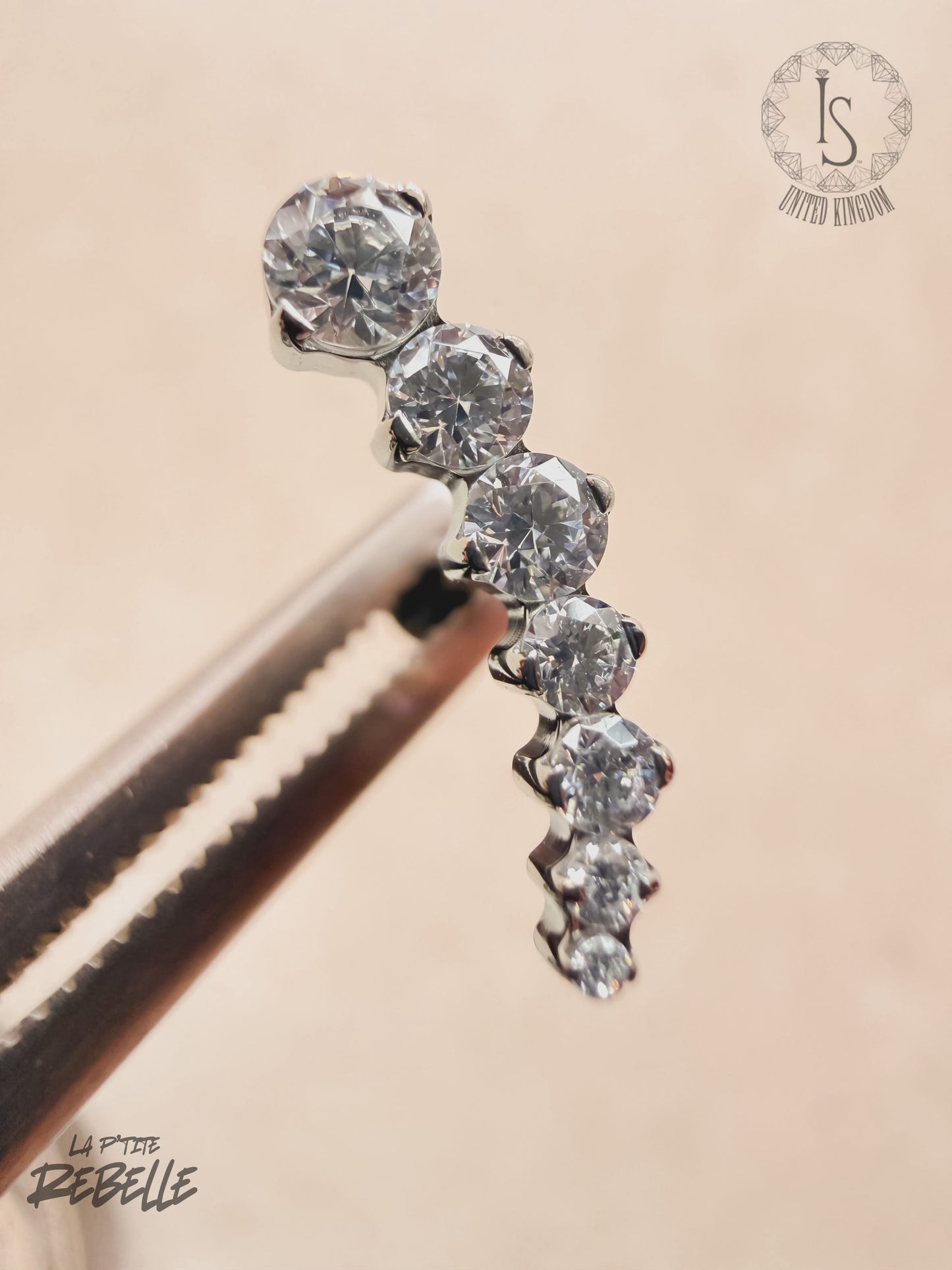 Industrial Strength Threadless Titanium Odyssey Perseus - Clear CZ
