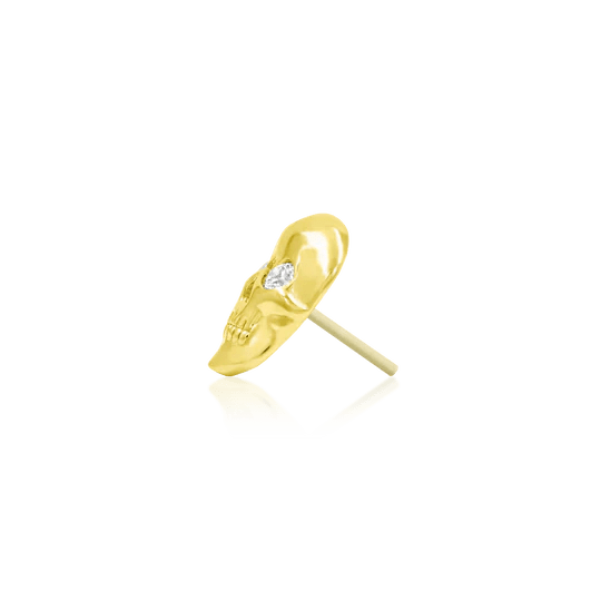 Junipurr Threadless Gold Crystal Skull