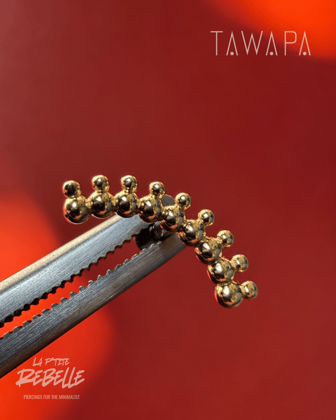Tawapa gold piercing end Curved Sol