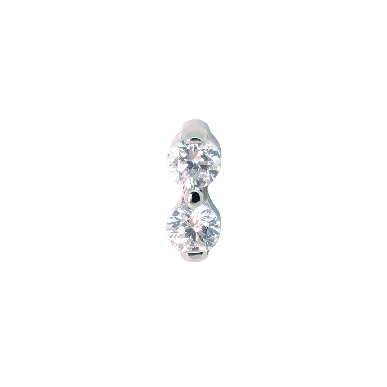 Industrial Strength Threadless Titanium Duo - Clear CZ