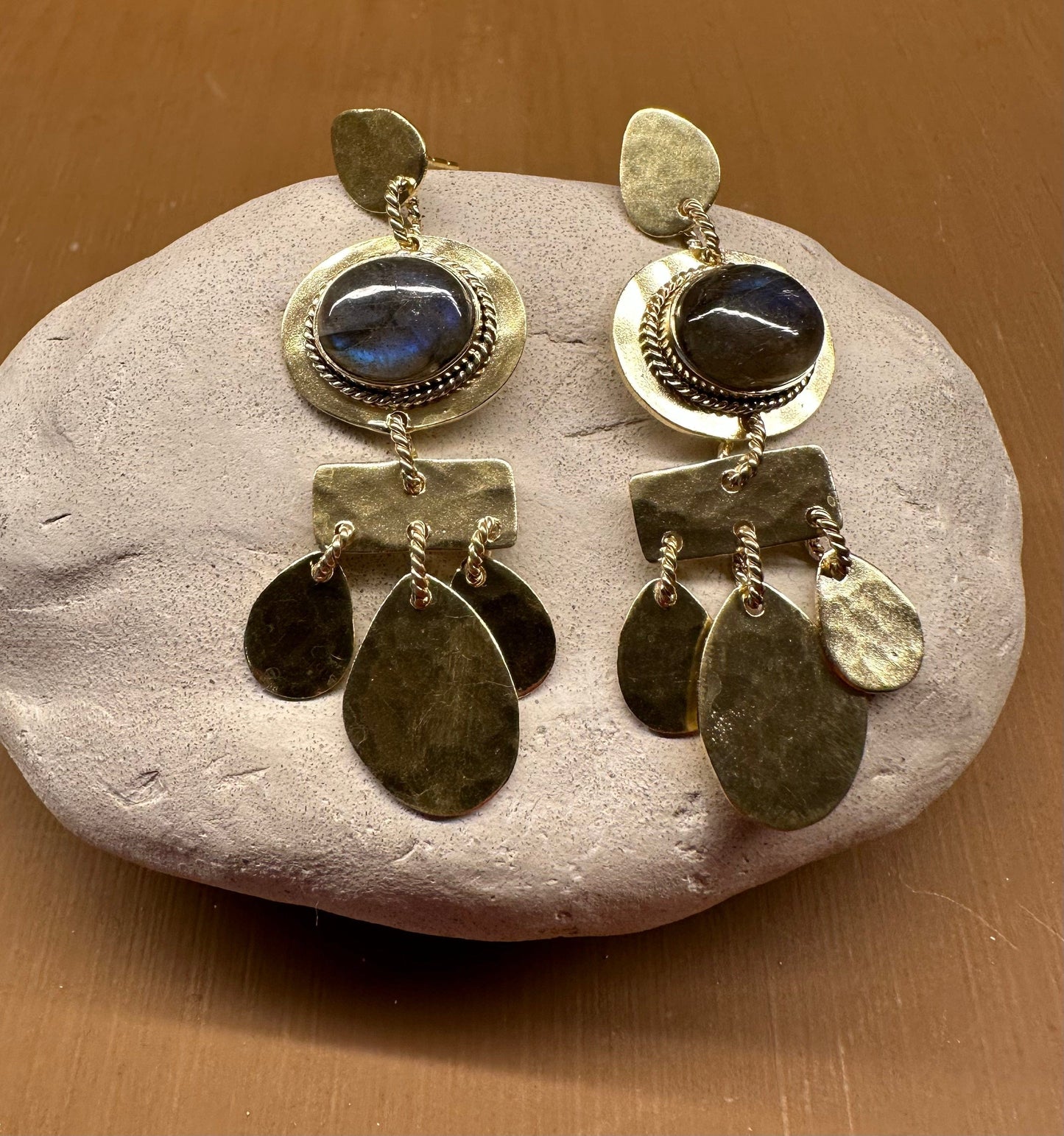 Christine Bekaert Jewelry Earring Labradorite (Grey / Blue) Desert Salt