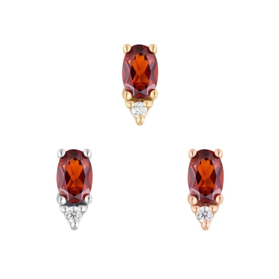 Buddha Jewelry Organics Threadless Gold Desden - Garnet