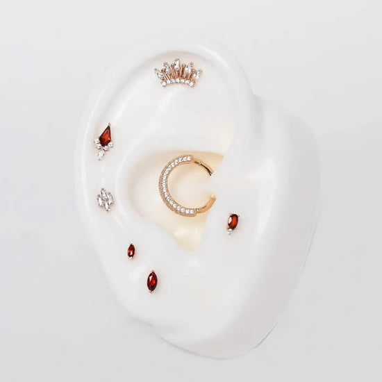 Buddha Jewelry Organics Threadless Gold Desden - Garnet