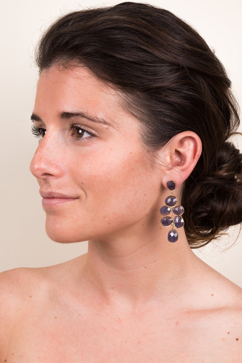 Christine Bekaert Jewelry Earring Happy Grapes - Smokey Quartz