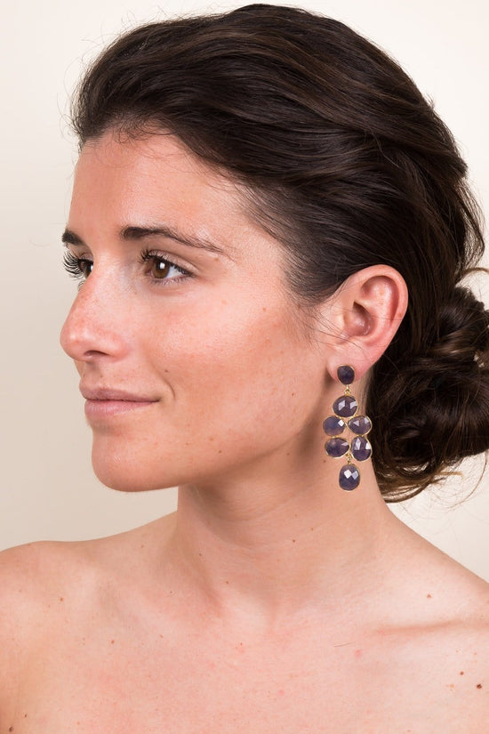 Christine Bekaert Jewelry Earring Happy Grapes - Smokey Quartz