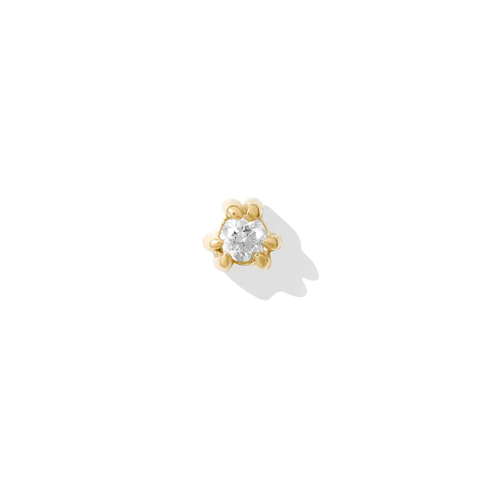 Tawapa gold piercing end Iris - White CZ