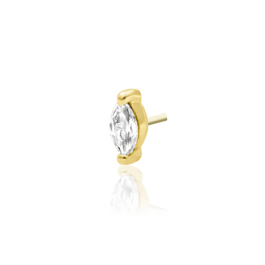 Load image into Gallery viewer, Junipurr Threadless Gold Mini Marquise

