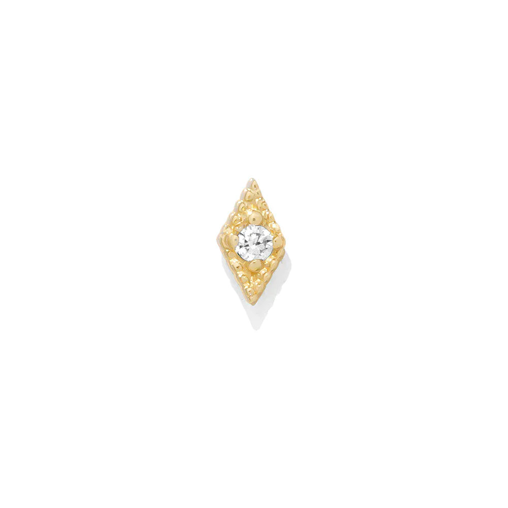 Tawapa gold piercing end Luck - White CZ