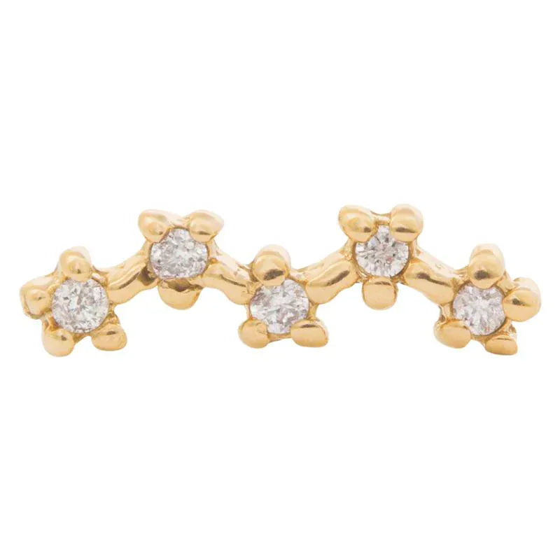 Tawapa gold piercing end Stardust - White CZ