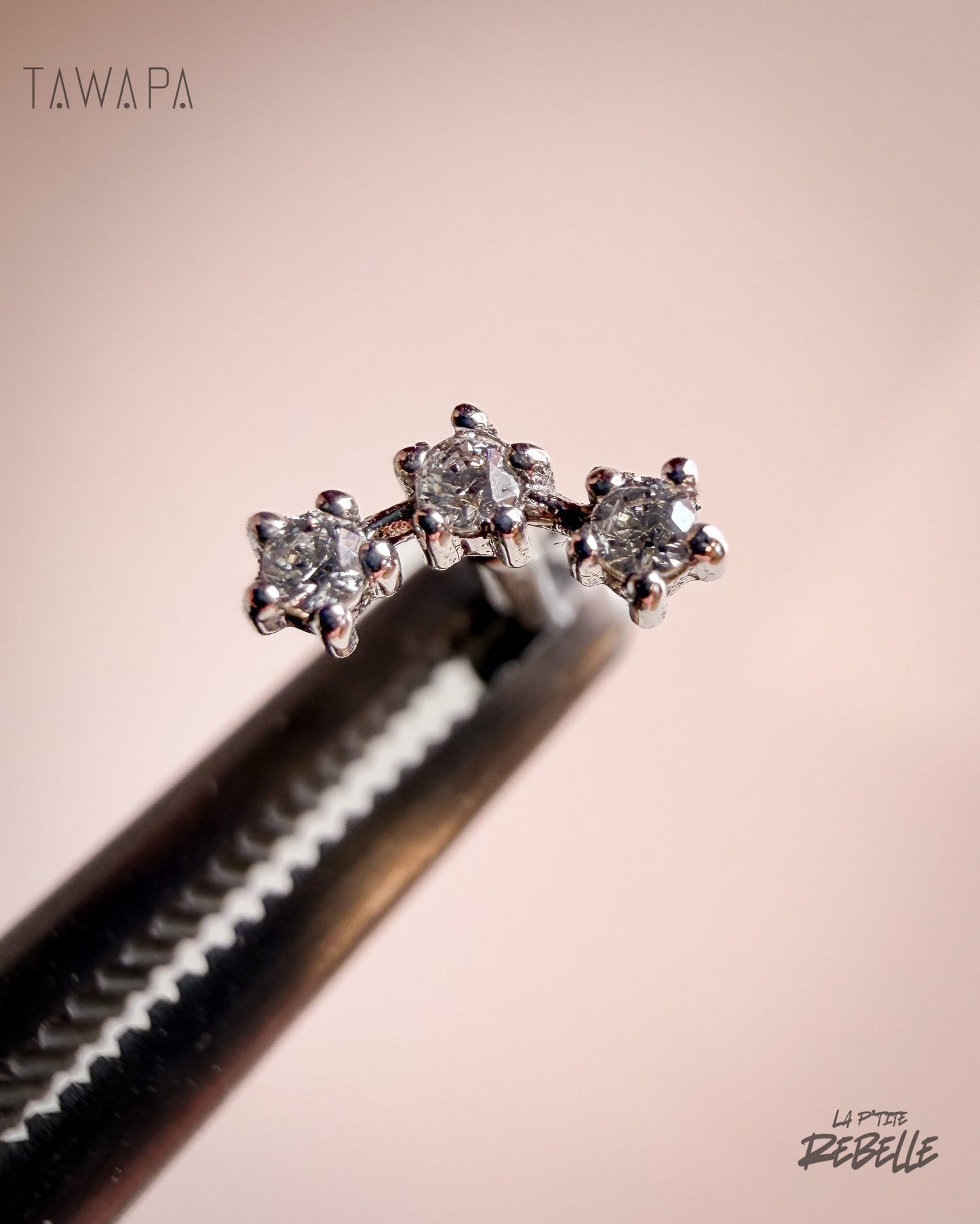 Tawapa gold piercing end Stargazer - White CZ