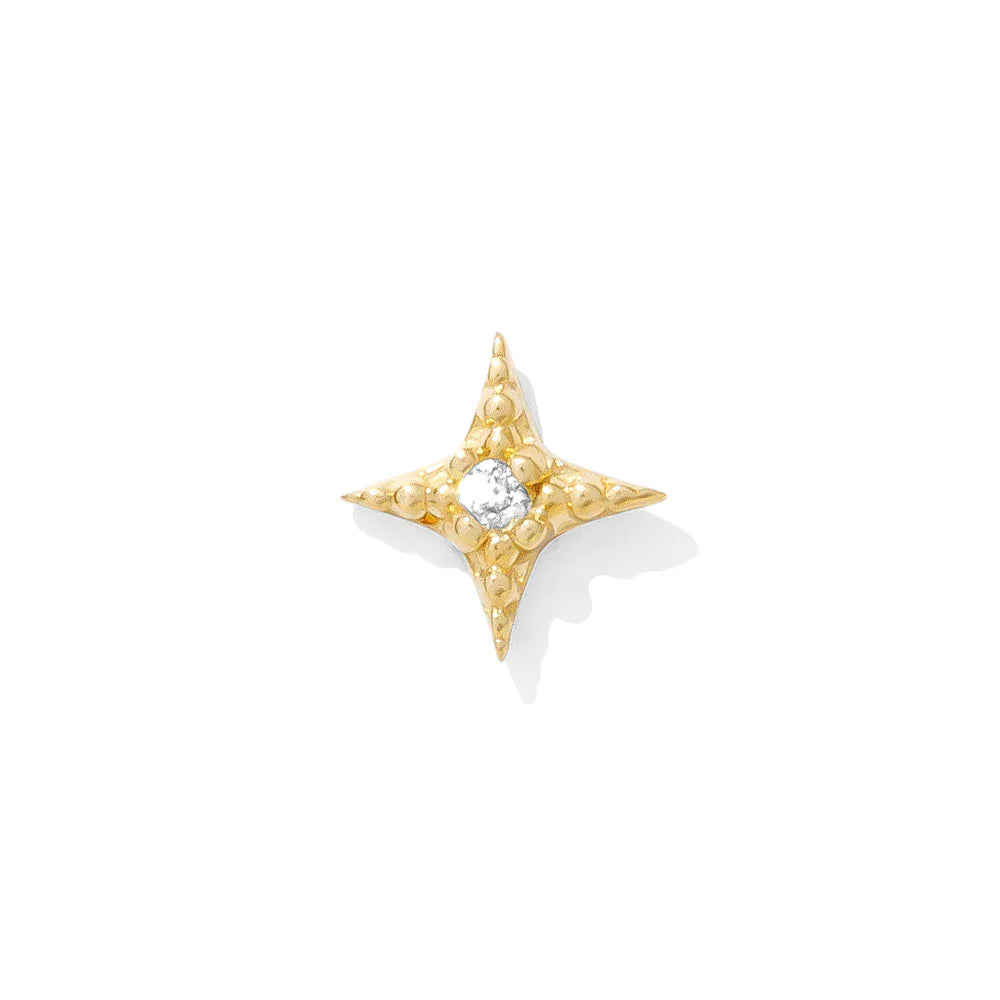 Tawapa gold piercing end Starlight - White CZ