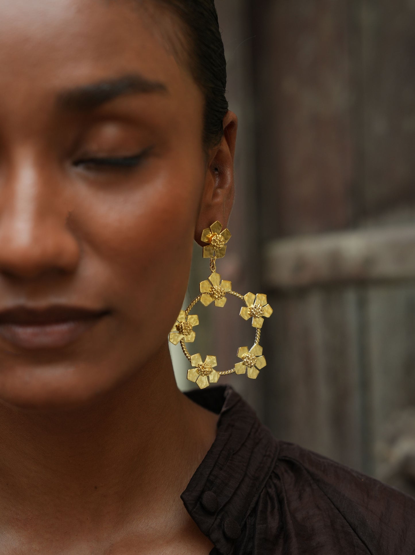 Christine Bekaert Jewelry Earring The Eternelle Flower Hoops