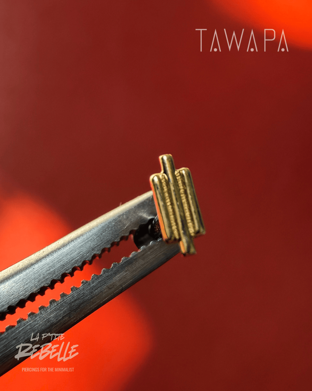 Tawapa gold piercing end Triple Rod