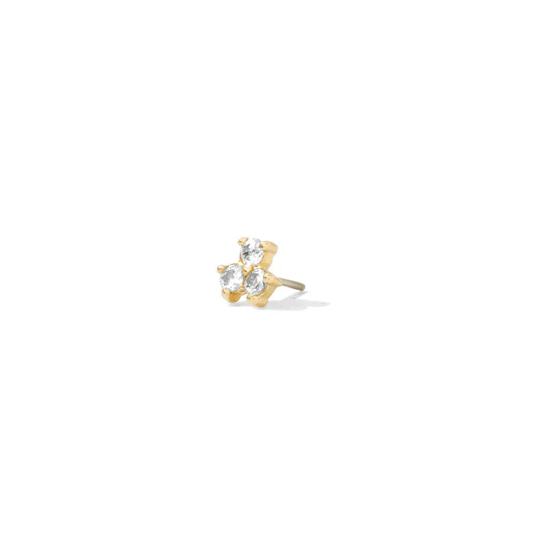 Tawapa gold piercing end Vida - White CZ