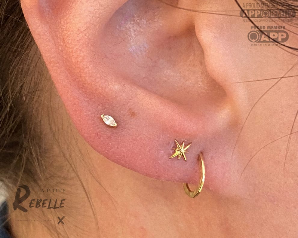 Buddha Jewelry Organics Threadless Gold Zuri Marquise - CZ