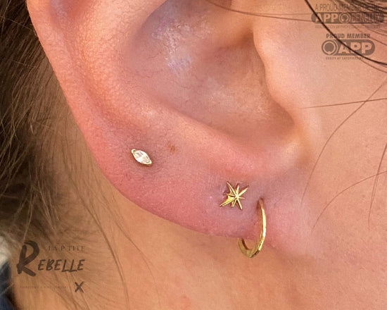 Buddha Jewelry Organics Threadless Gold Zuri Marquise - CZ
