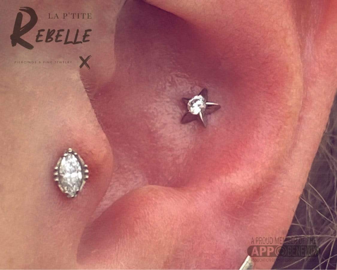 Anatometal Threadless Gold Lindsey - Clear