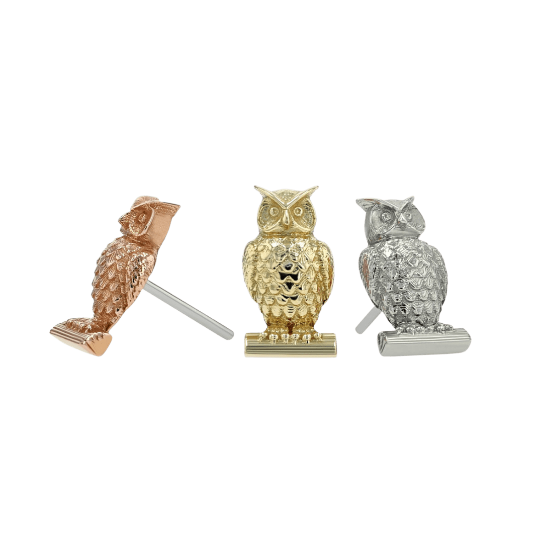 Laad afbeelding in Galerijviewer, Anatometal Threadless Gold Owl
