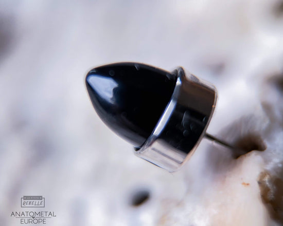 Anatometal Threadless Titanium Bullet cut - Black Onyx
