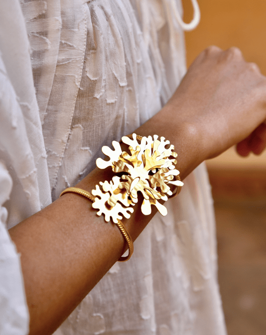 Christine Bekaert Jewelry Bracelets Coral Flower Cuff