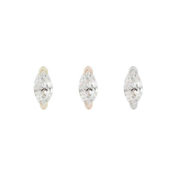 Buddha Jewelry Organics Threadless Gold Zuri Marquise - CZ