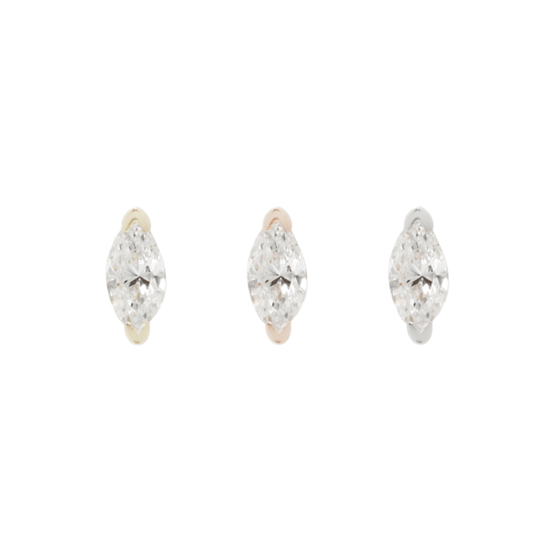 Buddha Jewelry Organics Threadless Gold Zuri Marquise - CZ