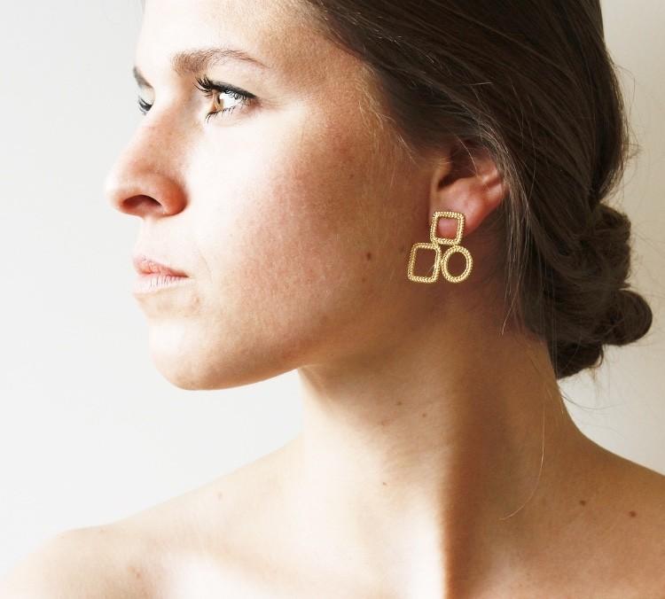 Load image into Gallery viewer, Christine Bekaert Jewelry Earring Little Mondrianetti
