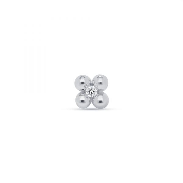 Norvoch Threadless Gold White Gold 4 Beads with CZ