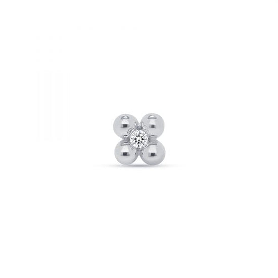 Norvoch Threadless Gold White Gold 4 Beads with CZ