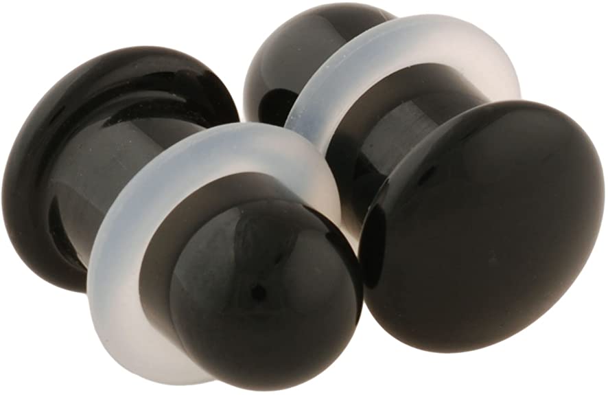 Gorilla Glass Plugs Single Flare Glass Plugs - Black