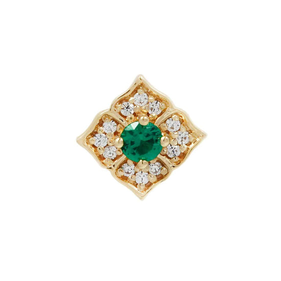Buddha Jewelry Organics Threadless Gold White Gold Grace - Green Spinel